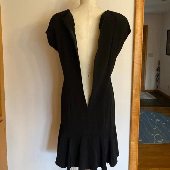 Sheri Martin Dress Cap Sleeves Fitted and Flared Lil Black Dress - Picture 7 of 8